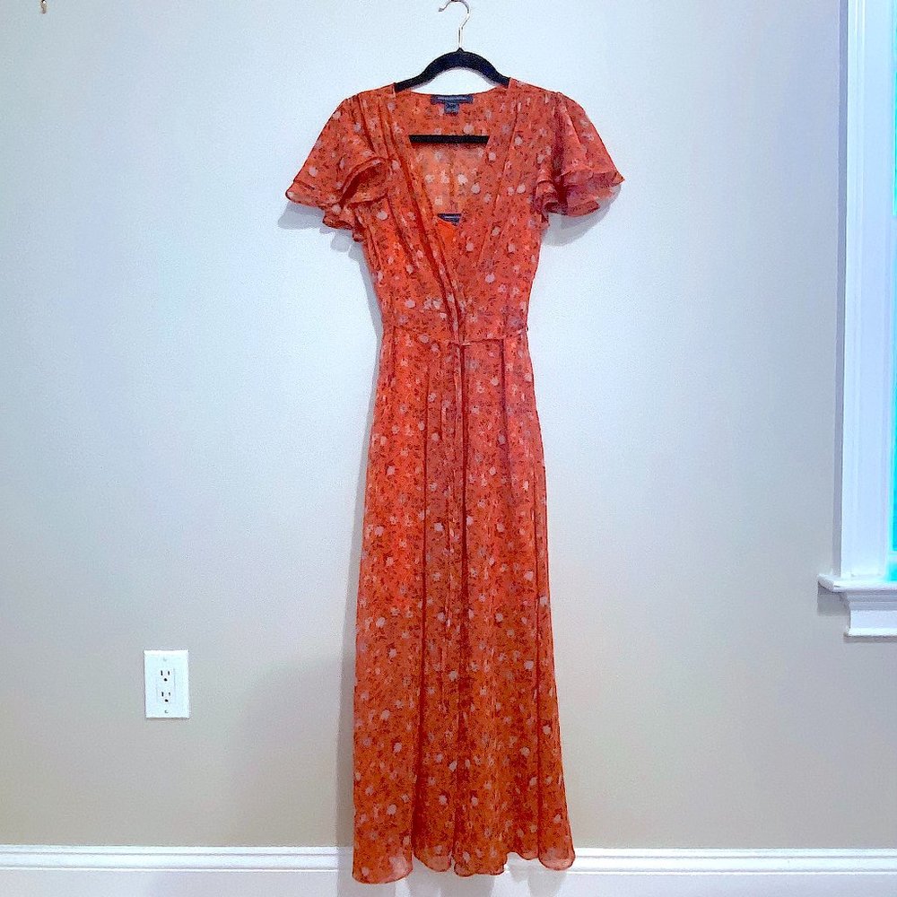 French Connection Maxi Flutter Sleeve Floral Dres… - image 1